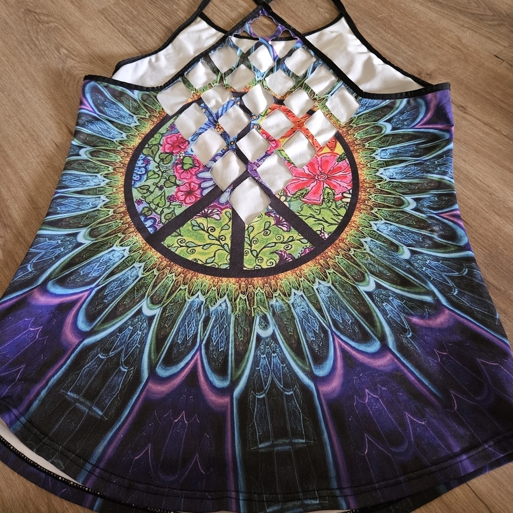 Colorful Peace Sign Tank Top